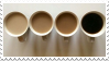 Stamp of several coffees in a row