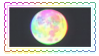 Stamp of a pastel rainbow moon