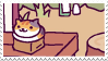 Stamp of a small cat in a box from neko atsume